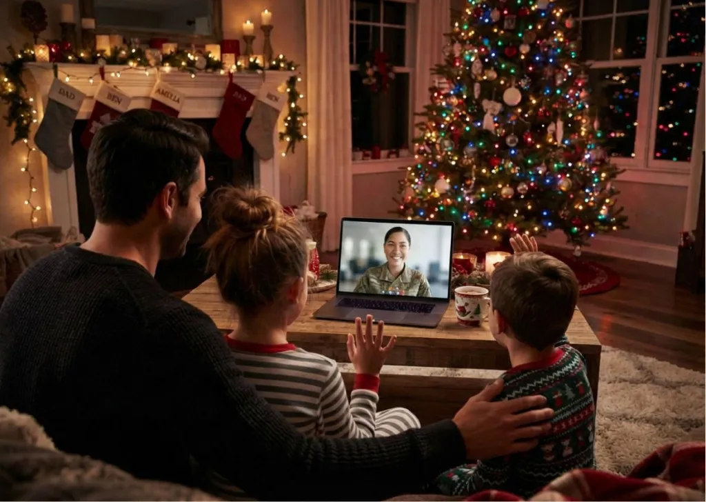 Military family Decorated Family Program holiday decorating