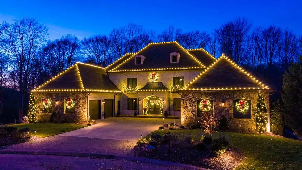 roofline holiday lighting for home - christmas light installation