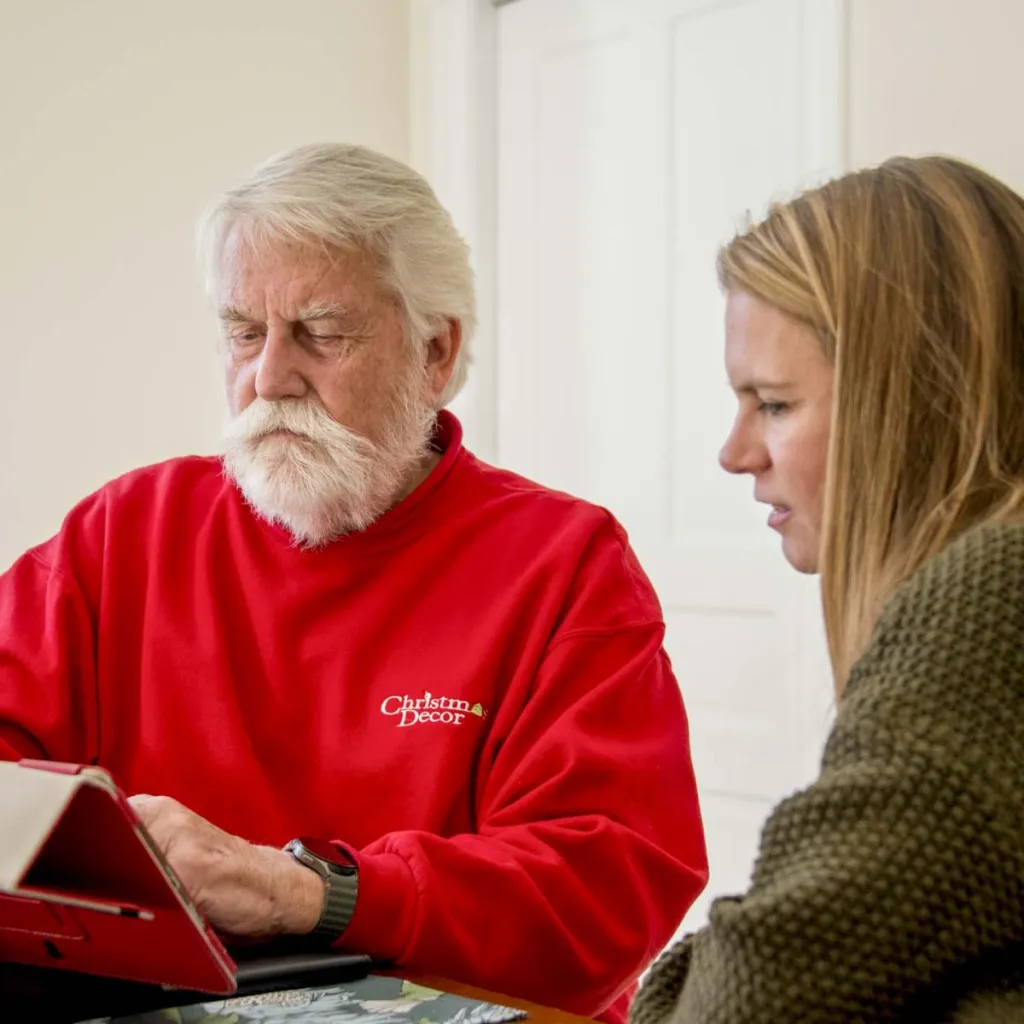 Holiday light design consultation with certified decorator