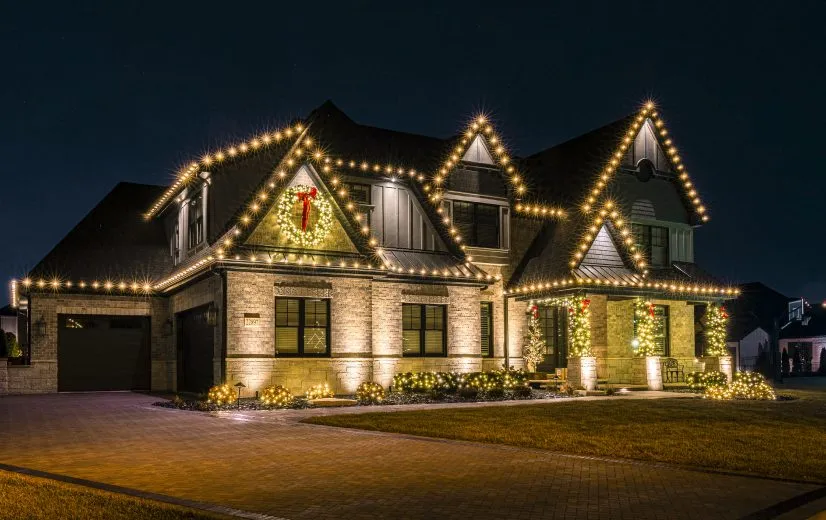 Residential holiday light installation