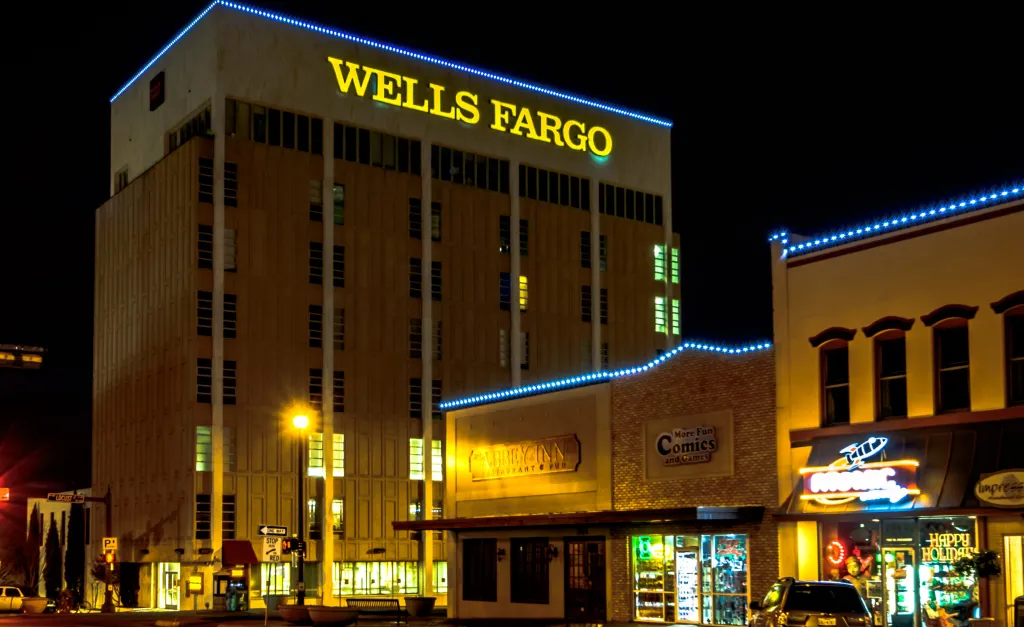 The same tower outlined in permanent lighting